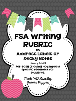 Preview of FSA Writing Rubric Labels and Sticky Notes