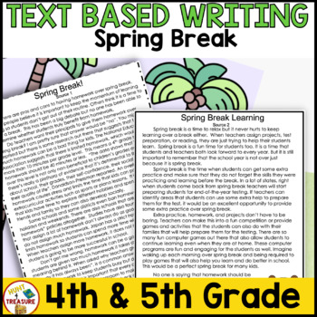 Preview of Spring Break Paired Passages  | FAST Test Prep and B.E.S.T Text Based Writing