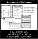 FSL Halloween adjective listening, speaking, writing evalu