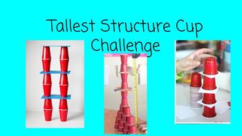 Preview of FSL STEM Challenge Card for A2-B1 Learners:Tallest Structure Cup Challenge