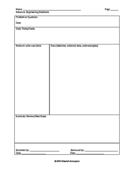 Preview of FTC Robotics Engineering Notebook Graphic Organizer