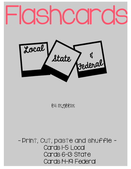 Preview of FTCE Local, State, and Federal powers Flash Cards