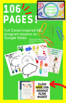 Preview of FULL 10 week Kindergarten Zones SEL Program Lessons ~DIGITAL~ Google Slides