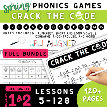 Preview of FULL BUNDLE! Crack the Code: Hidden Message Game: Phonics *UFLI Aligned* #5-128