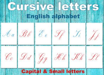 Preview of FULL Cursive letters, Capital - small letter,  Handwriting, English alphabet