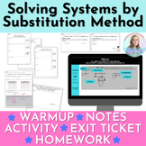 Solving Systems by Substitution Guided Notes, Activity and