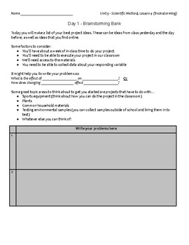 Preview of FULL Middle School Science Fair Instructions, Lesson Plan & ClassWork