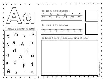Preview of FULL PACKET Alphabet Practice/Les lettres de l'alphabet (FRENCH)