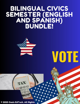 Preview of Bilingual FULL Semester Civics (ENGLISH AND SPANISH) Bundle!