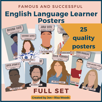 Preview of FULL SET- All 25 Successful/Famous English Learner (ELL) Posters