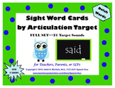 FULL SET--Dolch Sight Words by Articulation Target