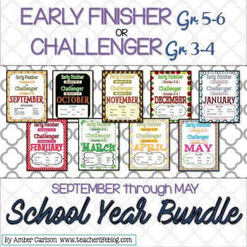 Preview of FULL School Year Bundle: Early Finisher/Challenger Gr.3-6 | Distance Learning