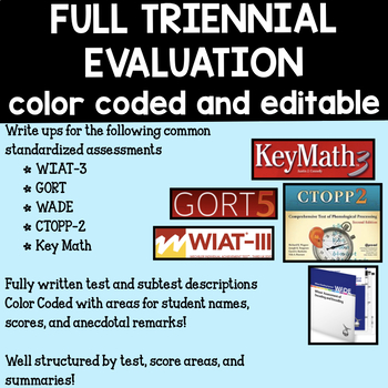 Preview of FULL TRIENNIAL EVALUATION TEMPLATE