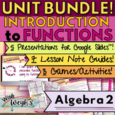FULL UNIT BUNDLE! Introduction to Functions Unit, Algebra 2