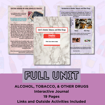 Preview of FULL UNIT - Health -  Alcohol, Tobacco, Vape & Other Drugs - Interactive Journal