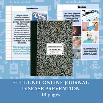 Preview of FULL UNIT- Interactive Online Journal - Disease Prevention and Control- Health