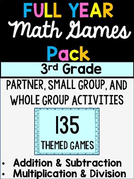 Preview of FULL YEAR 3rd Grade MATH Games - Addition, Subtraction, Multiplication, Division