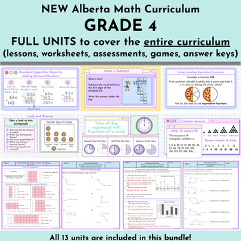 Preview of FULL YEAR Alberta Math Curriculum - Grade 4