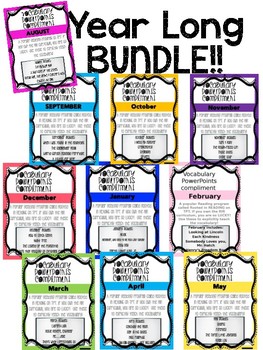Preview of FULL YEAR BUNDLE! Aug - May Rooted in Reading 2nd Grade Vocabulary PowerPoints