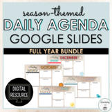 FULL YEAR BUNDLE Seasonal Shiplap Daily Agenda Slides for 