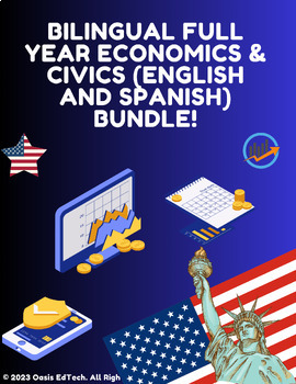 Preview of Bilingual Full Year Economics and Civics Bundle Resource (English and Spanish)!