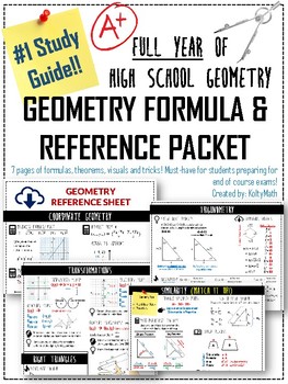 Preview of FULL YEAR GEOMETRY FORMULA & REFERENCE PACKET (EOC/TEST PREP)