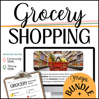 Preview of FULL YEAR Grocery Shopping & Cooking MEGA BUNDLE | SPED Life Skills
