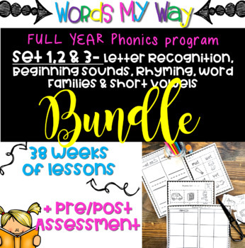 Preview of FULL YEAR Kindergarten Words Their Way Phonics LESSONS... BUNDLE