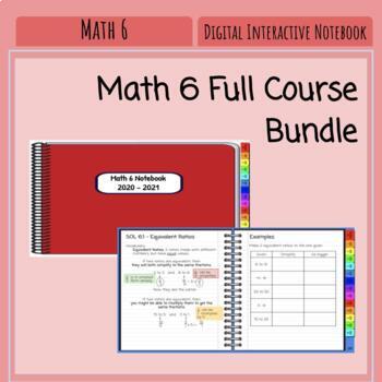 Preview of FULL YEAR Math 6 Digital Interactive Notebook (VA SOLs)