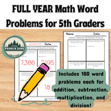 FULL YEAR Math Word Problems for 5th Graders