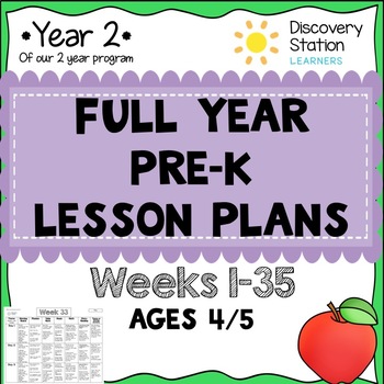 Preview of FULL YEAR PreK Lesson Plans (35 Weeks) 4 Year Old Preschool