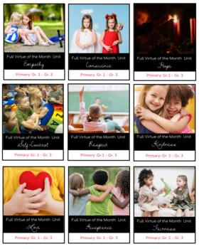 Preview of FULL YEAR: Primary Virtues of the Month - Dufferin Peel - Digital & Printable