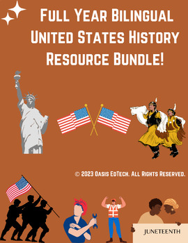 Preview of FULL YEAR UNITED STATES HISTORY (ENGLISH AND SPANISH) BUNDLE!