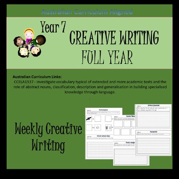 Preview of FULL YEAR - Weekly Creative Writing Tasks - Grade 7