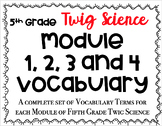 FULL YEAR of 5th Grade Twig Science VOCABULARY