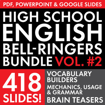 Preview of High School English Bell-Ringers Vol. 2 – Vocabulary, Grammar & Brain Teasers