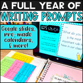 FULL YEAR of Journal Writing Prompts: Google Slides, Calen