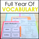 Vocabulary Curriculum - FULL YEAR Lists, Quizzes (2 Levels