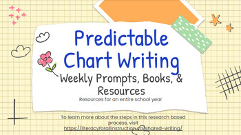 Preview of FULL YEAR predictable chart writing--prompts, book, and adapted choices/ SPED