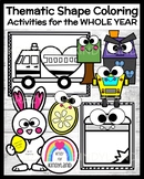 Spring - Easter Bunny - Earth Day- Shape Coloring Pages - 