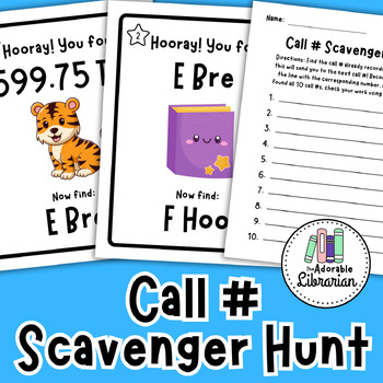 Preview of FULLY EDITABLE Call Number Scavenger Hunt - Library
