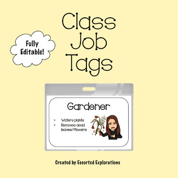 Preview of FULLY EDITABLE Bitmoji Classroom Job Tags and Application