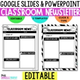Classroom Newsletter Template EDITABLE Google Slides