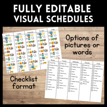 FULLY EDITABLE Visual Schedule Template by Teach the World Changers