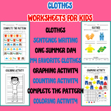 FUN AND COLORFUL KINDERGARTEN WORKBOOK:  CLOTHES WORKSHEET