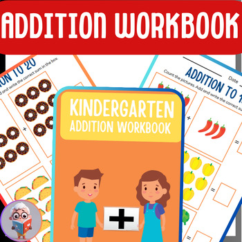 Preview of FUN AND COLORFUL KINDERGATEN ADDITION MATH WORKSHEET