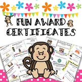 FUN AWARD CERTIFICATES FOR THE END OF THE YEAR