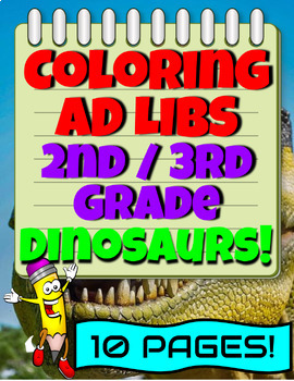 Preview of FUN BUNDLE 2nd and 3rd Grade Coloring Ad Libs Worksheets for Writing