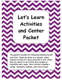 FUN CENTERS!! Let's Learn (all about me) Center Packet! (G