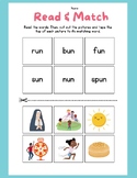 FUN CVC Word Family UN Worksheet Lift Flap Phonics Read Cu